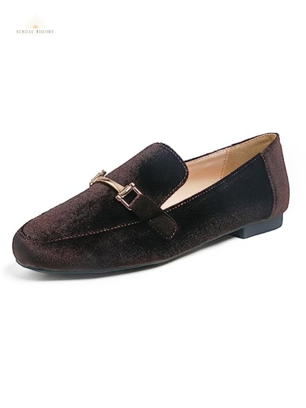 Women's Slip-On Loafers with Metal Trim Detail Comfort Cushioned Walking Shoes